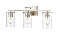 22-inch Verlana Brushed Nickel 3-Light Clear Glass Bathroom Vanity Light