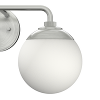 Hepburn 18-inch 2-light Brushed Nickel Vanity Light with Cased White Glass