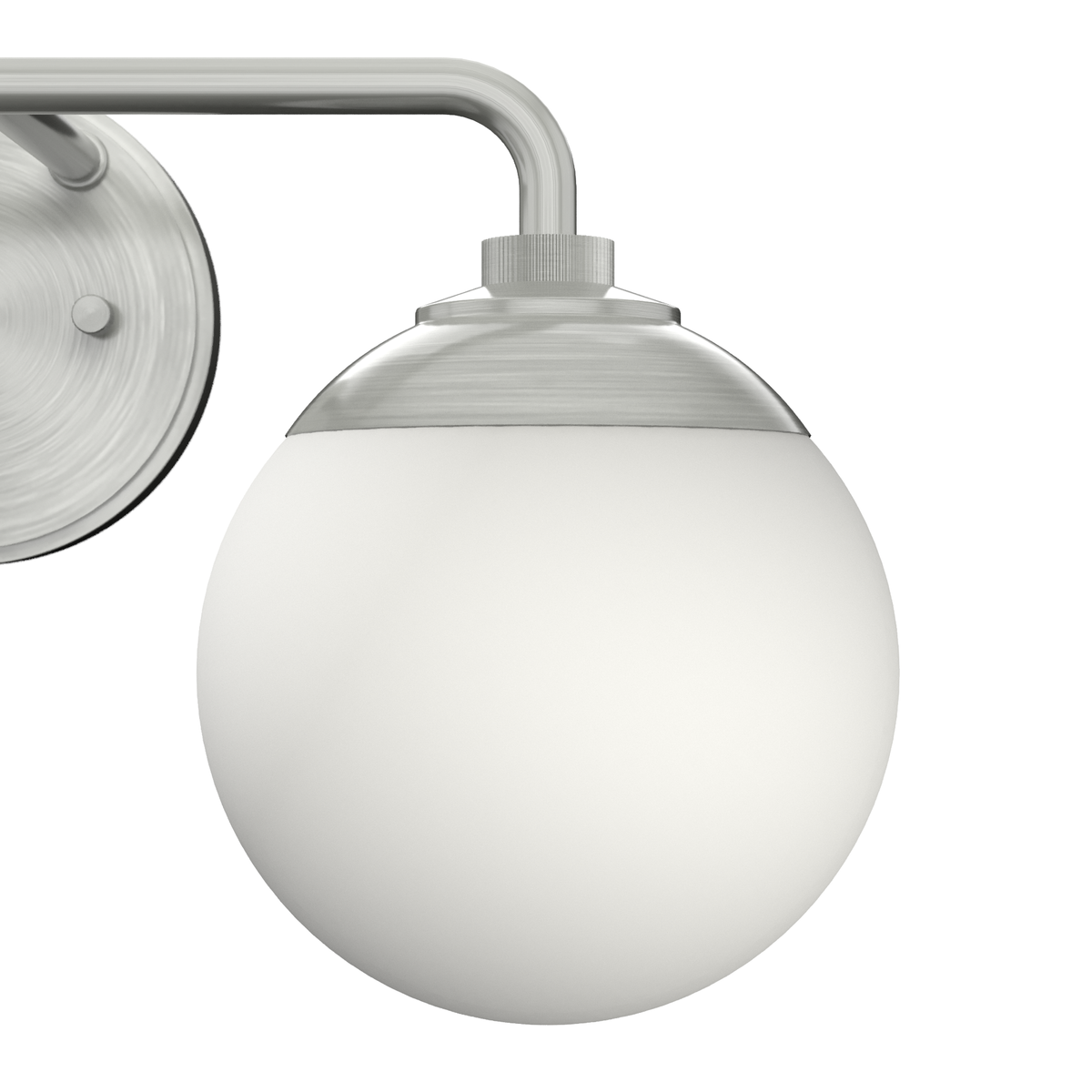 Hepburn 18-inch 2-light Brushed Nickel Vanity Light with Cased White Glass