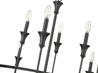 34'' Emery Matte Black 8 Light Chandelier