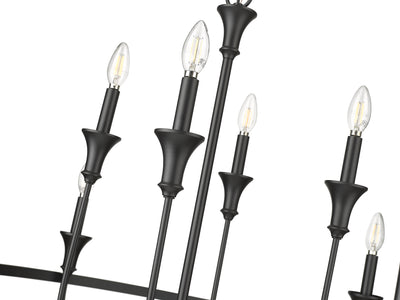 34'' Emery Matte Black 8 Light Chandelier