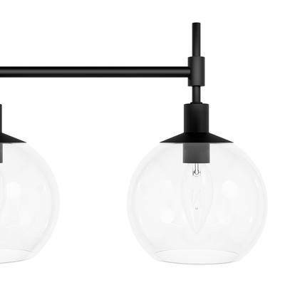Xidane 42.25-inch 5-light Matte Black Linear Chandelier with Clear Glass