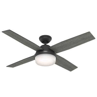 52 inch Dempsey Matte Black Ceiling Fan with LED Light Kit and Handheld Remote