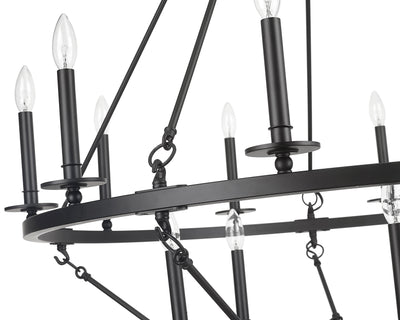 42.75'' Florence Matte Black 15 Light Chandelier