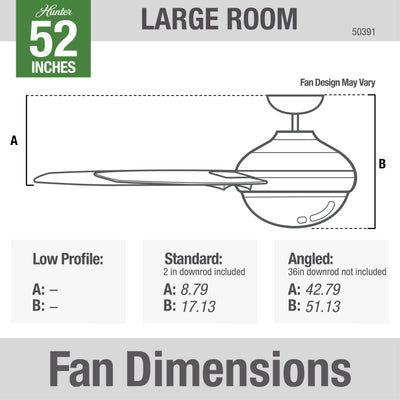 52 inch Port Royale Natural Black Iron Damp Rated Ceiling Fan with LED Light Kit and Handheld Remote