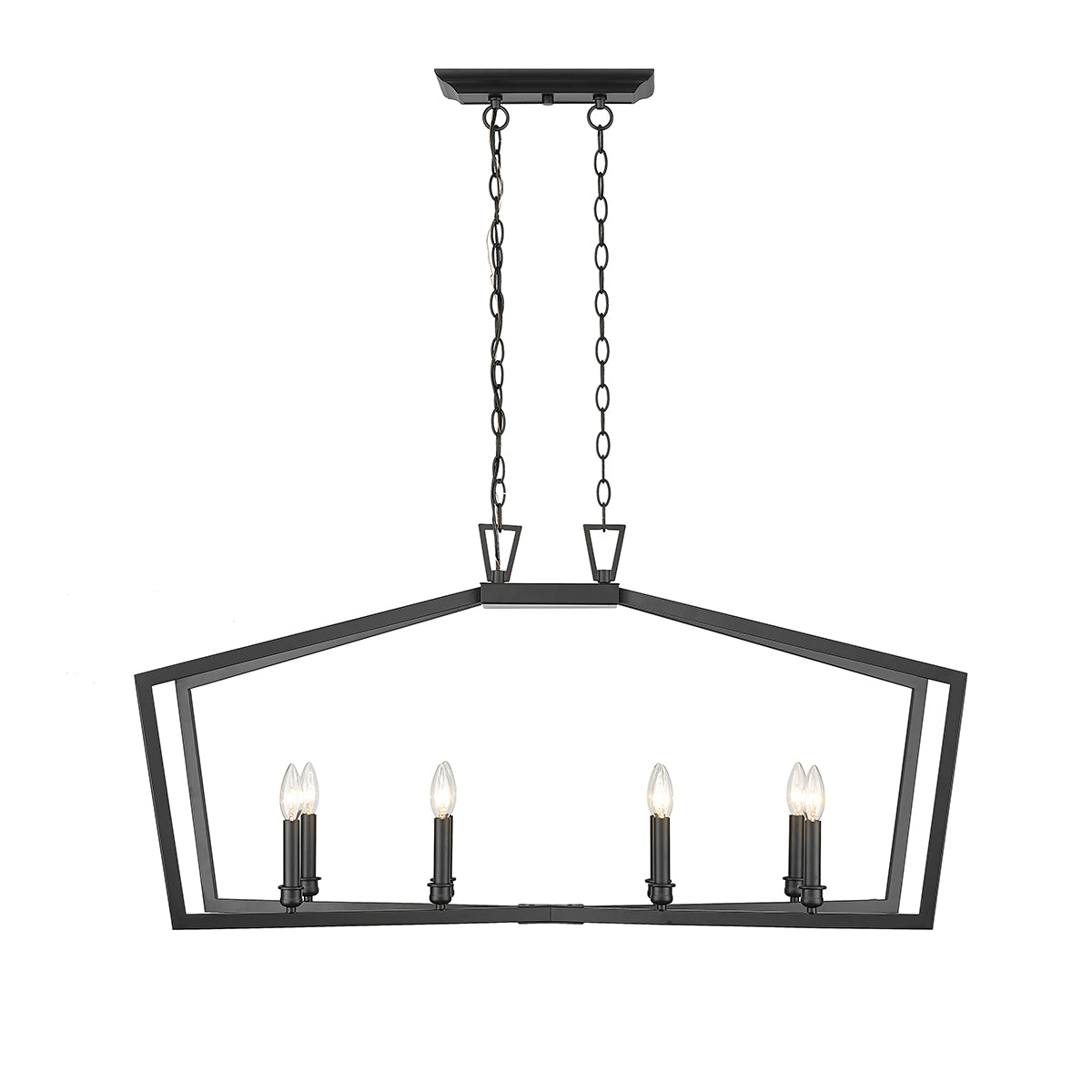 20.75'' Lizabeth Matte Black 8 Light Linear Chandelier