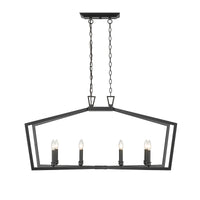 20.75'' Lizabeth Matte Black 8 Light Linear Chandelier