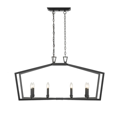 20.75'' Lizabeth Matte Black 8 Light Linear Chandelier