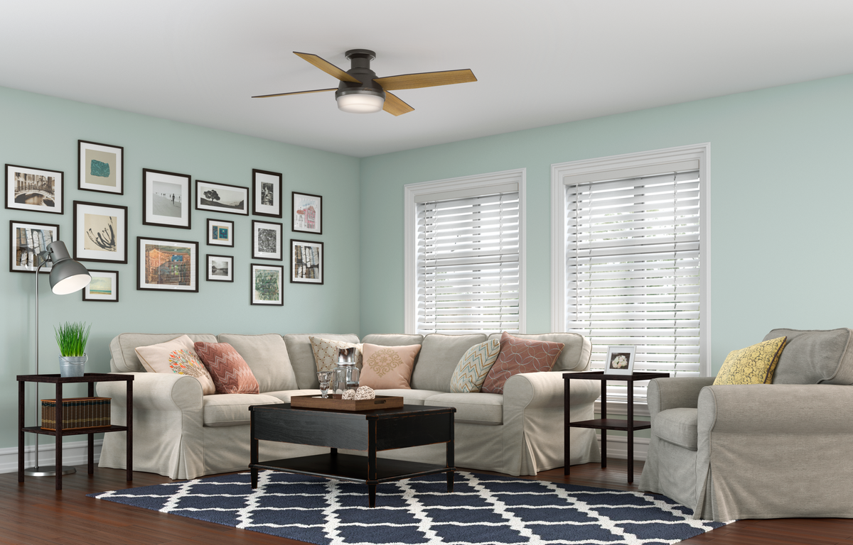 52 inch Dempsey Noble Bronze Low Profile Ceiling Fan with LED Light Kit and Handheld Remote