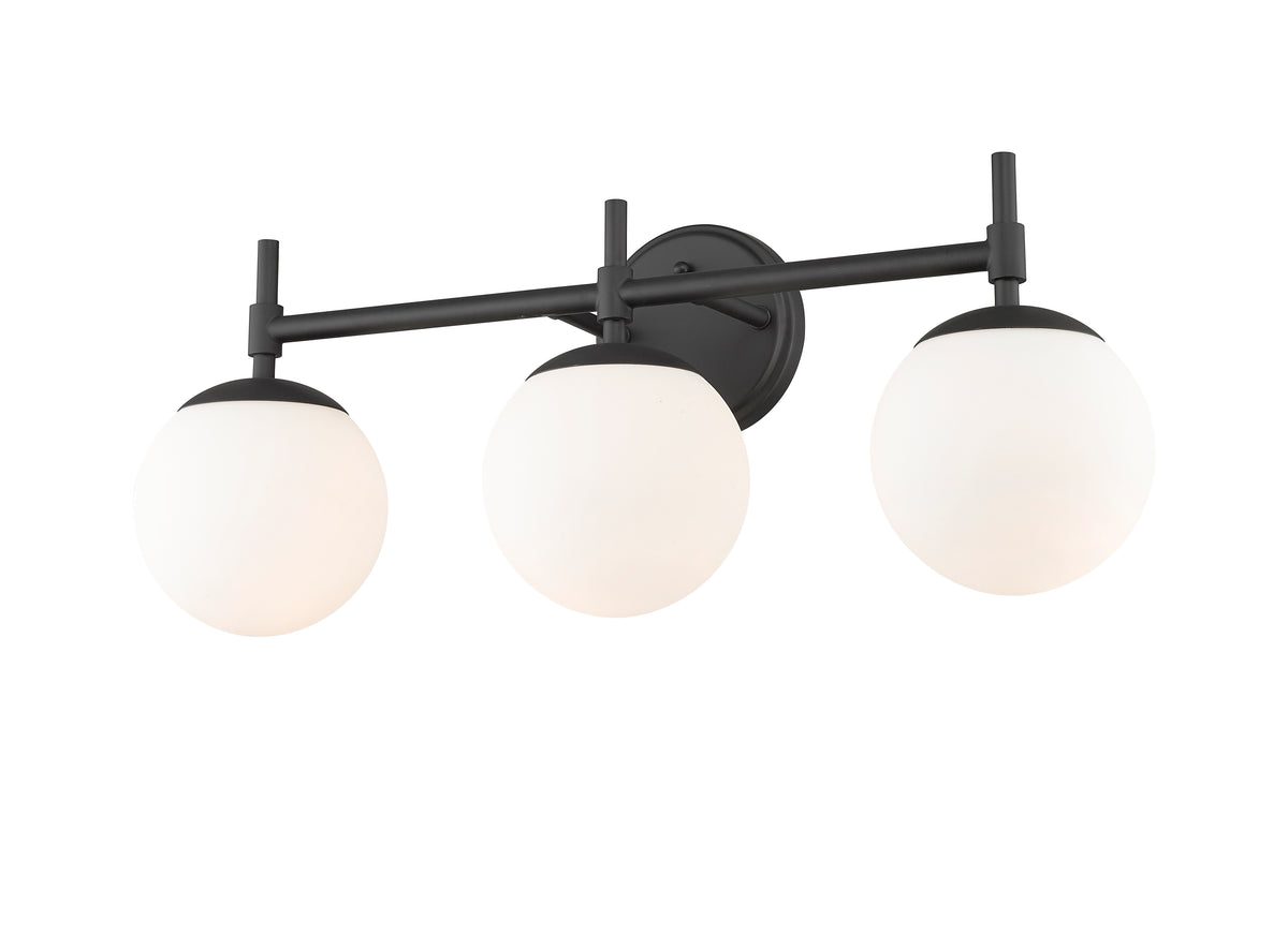 24''  Matte Black 3 Light Bath Vanity