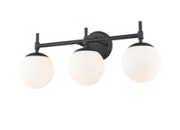 24''  Matte Black 3 Light Bath Vanity