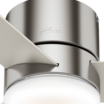44 inch Minimus Brushed Nickel Low Profile Ceiling Fan with LED Light Kit and Handheld Remote