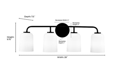 28'' Laphia Brushed Nickel 4 Light Bath Vanity