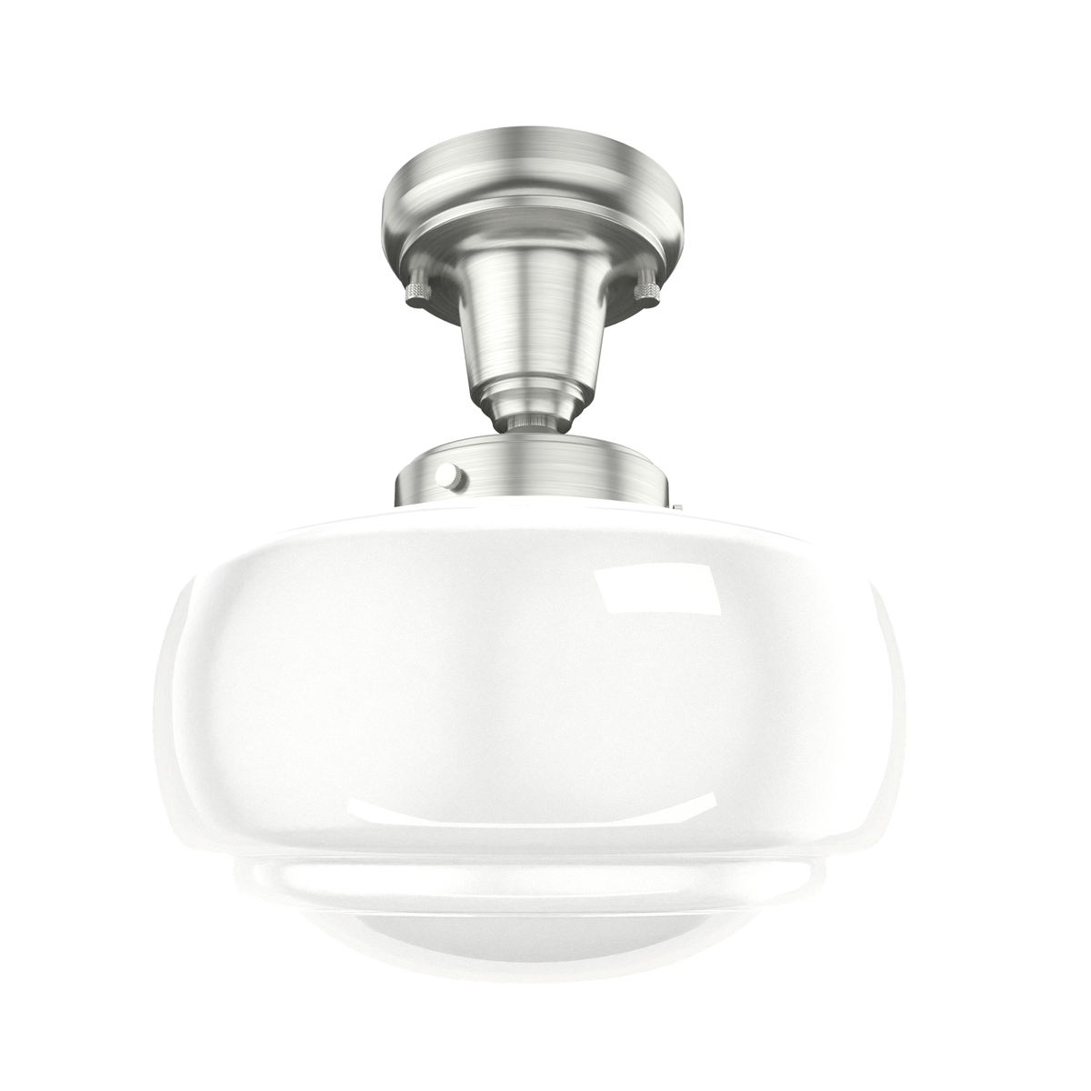 Saddle Creek 10-inch 1-light Brushed Nickel Schoolhouse Pendant with Cased White Glass