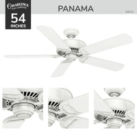 Casablanca 54 inch Panama ENERGY STAR® Snow White Ceiling Fan and Handheld Remote