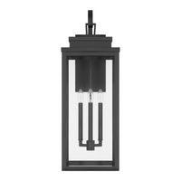 Hillside 31-inch 3-light Textured Black Exterior Wall Sconce with Clear Glass