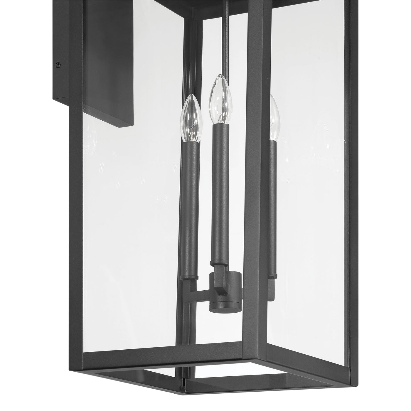 Hillside 31-inch 3-light Textured Black Exterior Wall Sconce with Clear Glass