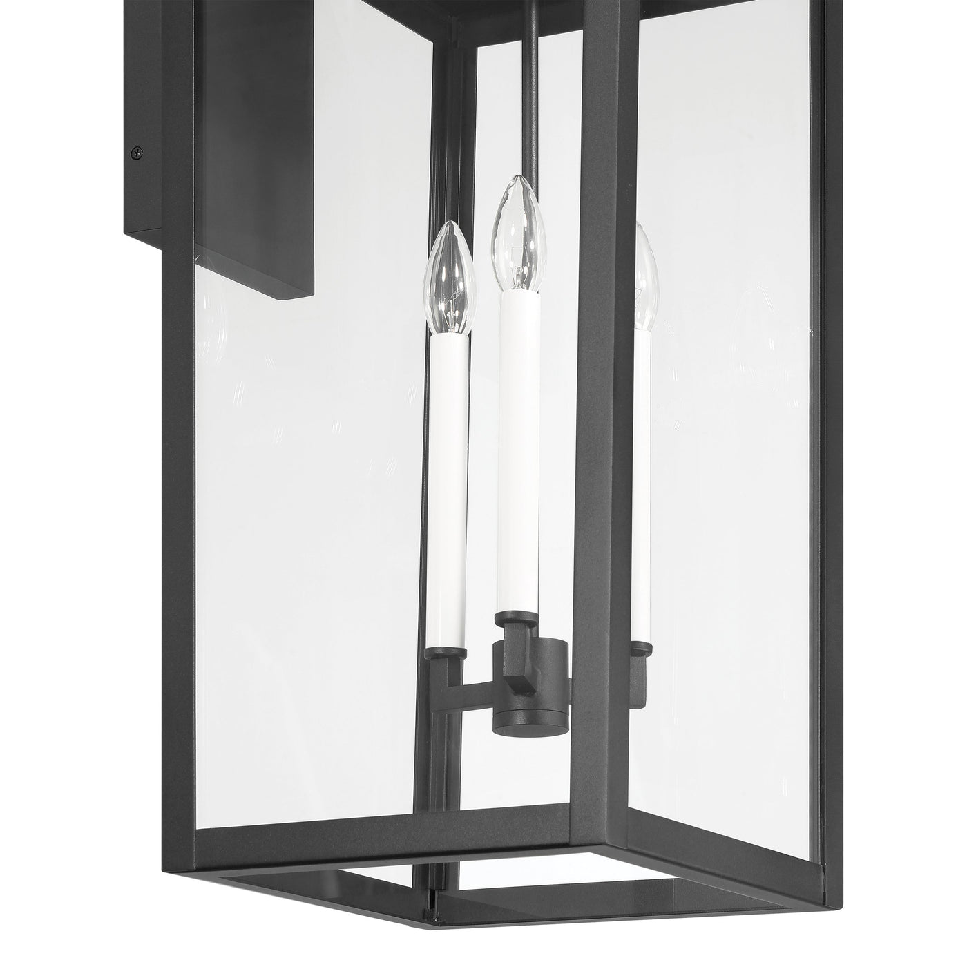 Hillside 31-inch 3-light Textured Black Exterior Wall Sconce with Clear Glass