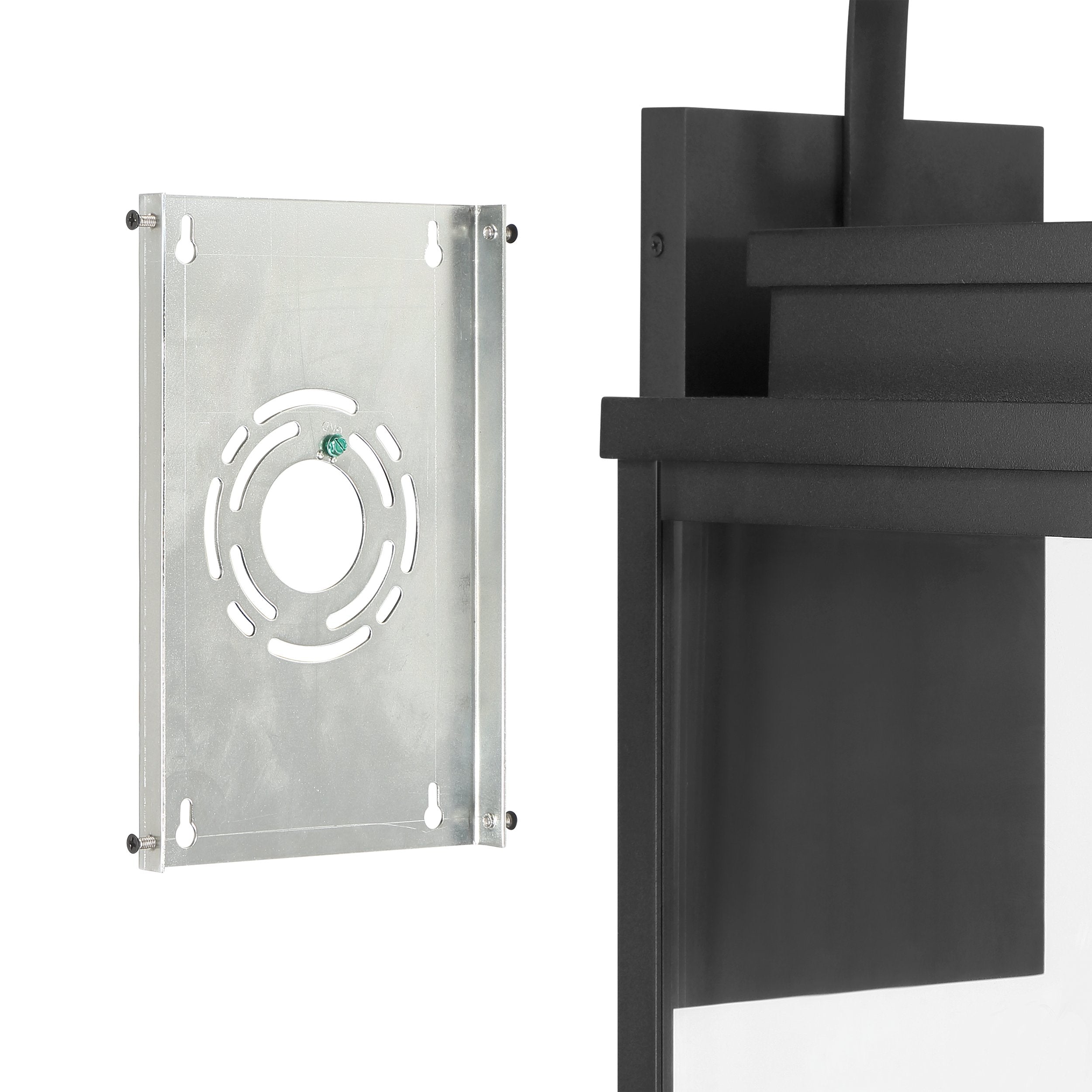 Hillside 31-inch 3-light Textured Black Exterior Wall Sconce with Clear Glass