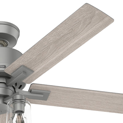52 inch Techne Wi-Fi HunterExpress Matte Silver Ceiling Fan with LED Light Kit and Handheld Remote