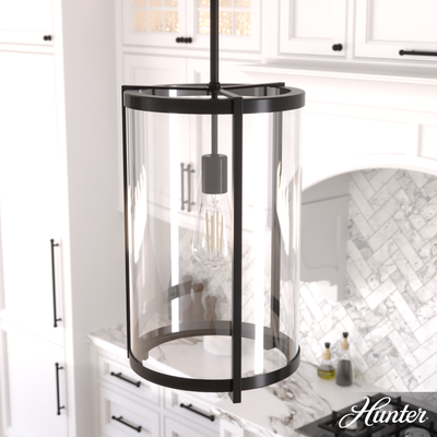 Astwood 11.5-inch 1-light Matte Black Pendant with Clear Glass