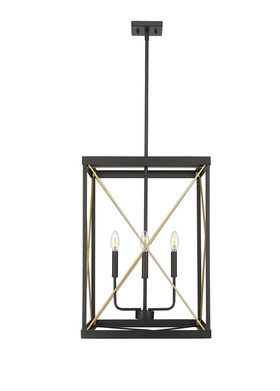 26.12'' Terni Matte Black/Painted Modern Gold 4 Light Pendant