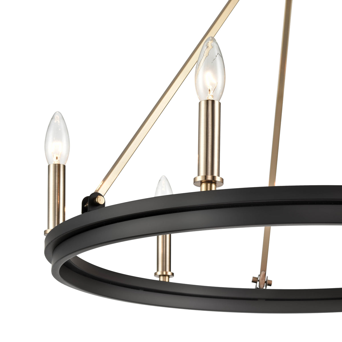 21'' Carruth Matte Black/Modern Gold 5 Light Chandelier