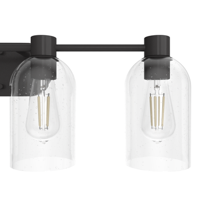 Lochemeade 28.5-inch 4-light Noble Bronze Vanity Light with Seeded Glass
