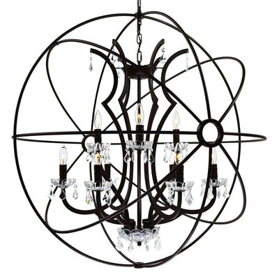 Campechia 12 Light Brown Chandelier with Orb Frame