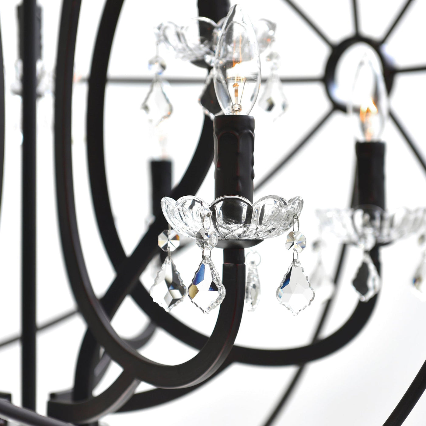 Campechia 12 Light Brown Chandelier with Orb Frame