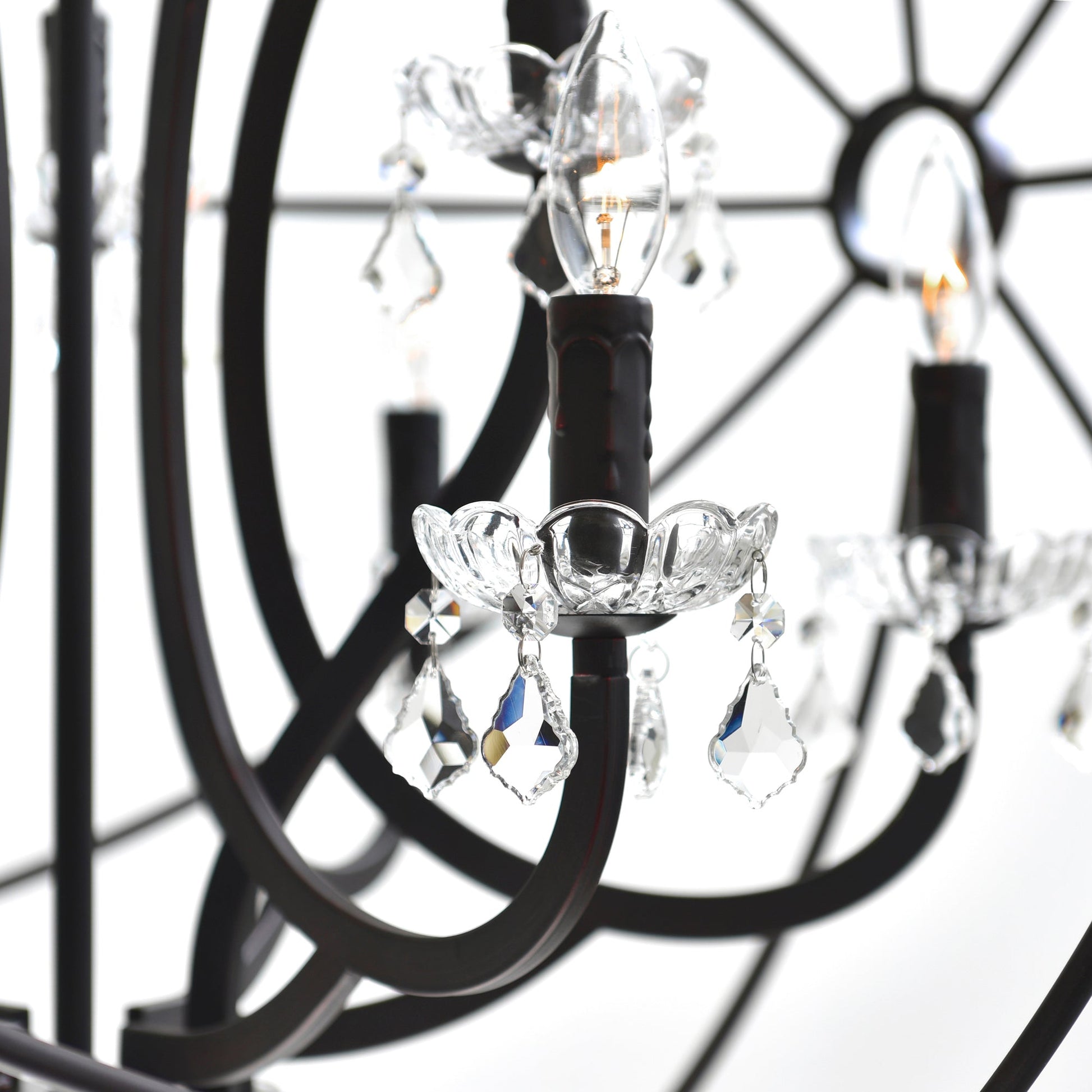Campechia 12 Light Brown Chandelier with Orb Frame