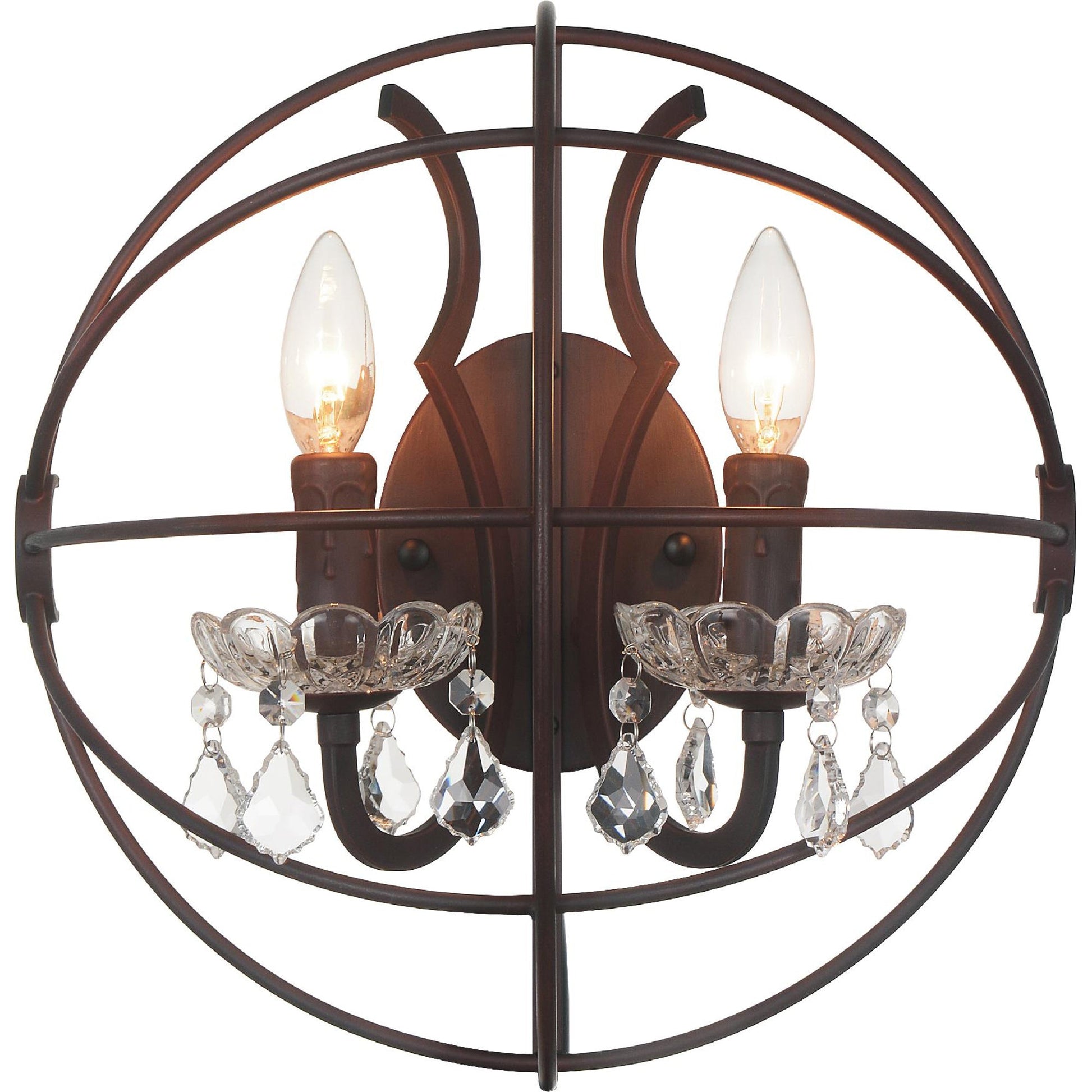 Campechia 2 Light Brown Wall Sconce with Crystal Beads