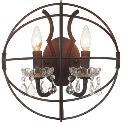 Campechia 2 Light Brown Wall Sconce with Crystal Beads