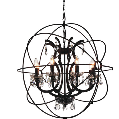Campechia 8 Light Brown Chandelier with Orbital Frame