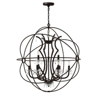 Campechia 9 Light Brown Chandelier with Orb Frame