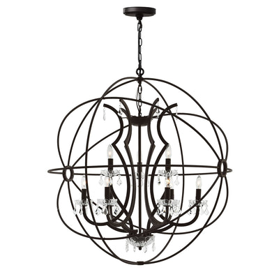 Campechia 9 Light Brown Chandelier with Orb Frame