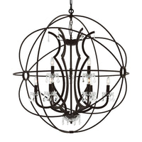 Campechia 9 Light Brown Chandelier with Orb Frame