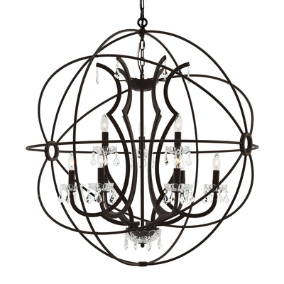 Campechia 9 Light Brown Chandelier with Orb Frame
