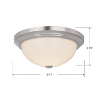 5.75'' Whitton Satin Nickel 2 Light Flush Mount
