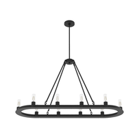 Saddlewood 46-inch 10-light Natural Black Iron Linear Chandelier