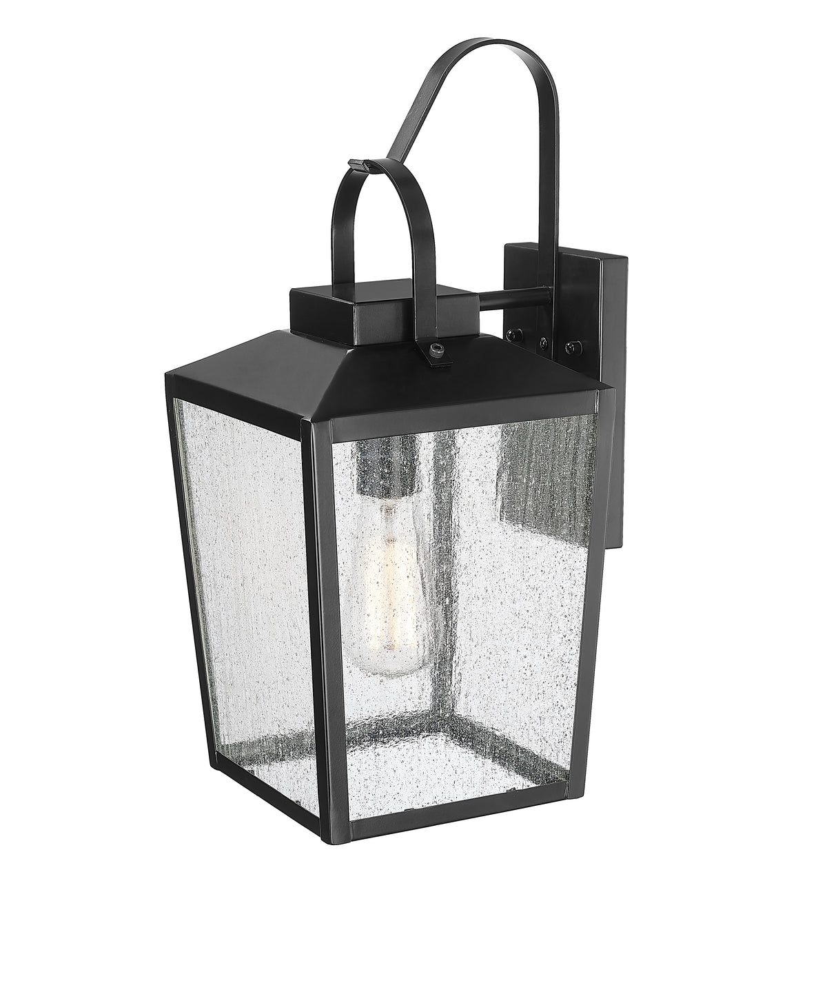 16-inch Devens Powder Coated Black 1-Light Outdoor Wall Sconce