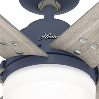 44 inch Pacer Indigo Blue Ceiling Fan with LED Light Kit and Handheld Remote