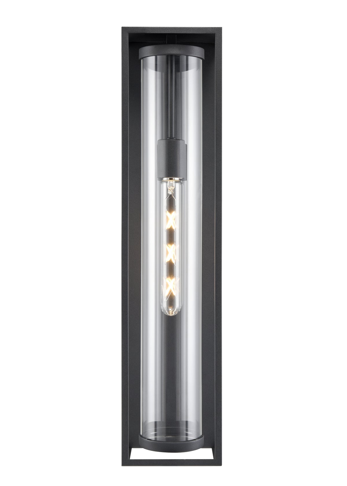 24-inch Caleb Textured Black 1-Light Outdoor Wall Sconce