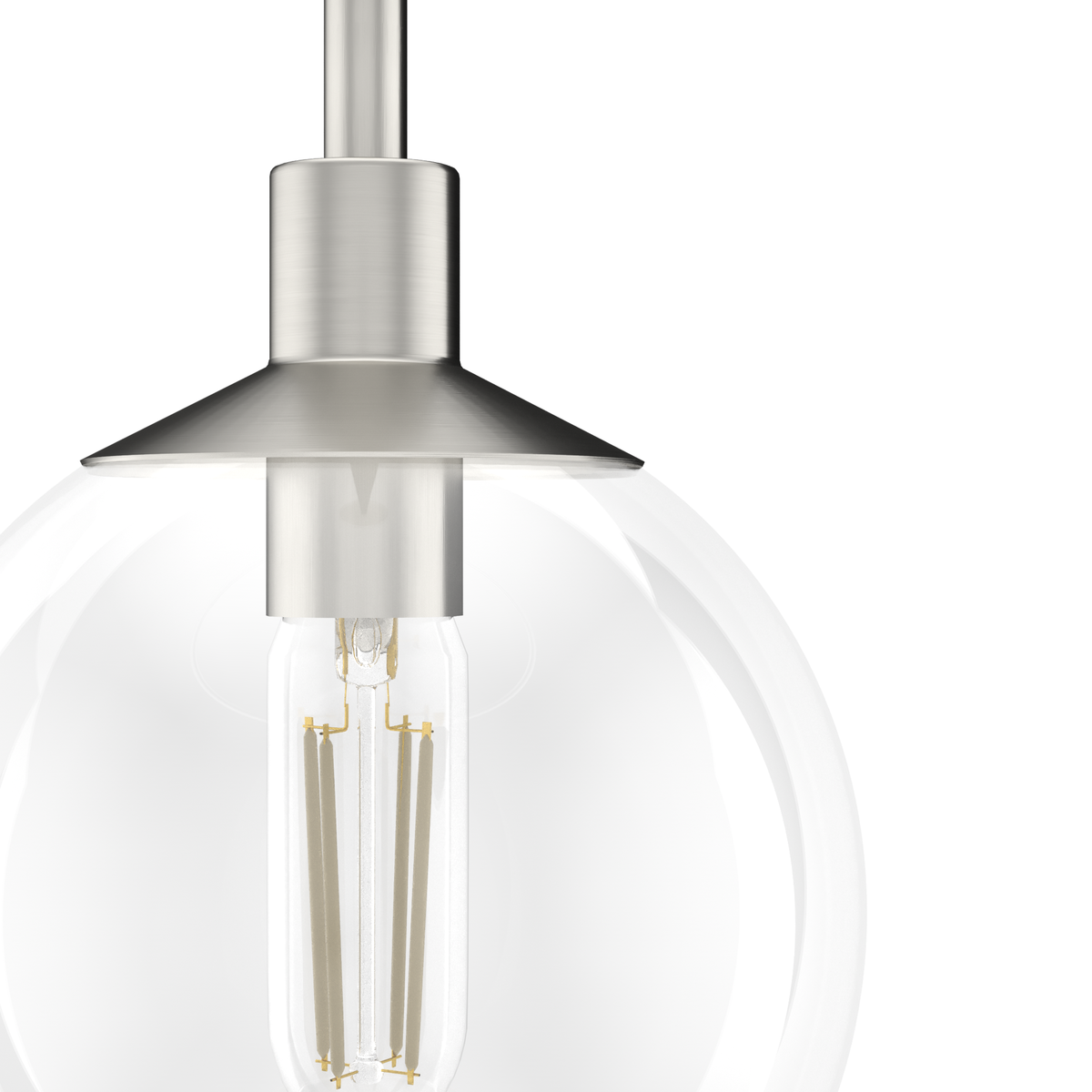 Xidane 6-inch 1-light Brushed Nickel Globe Pendant with Clear Glass
