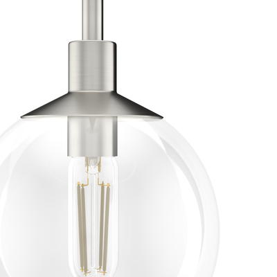 Xidane 6-inch 1-light Brushed Nickel Globe Pendant with Clear Glass