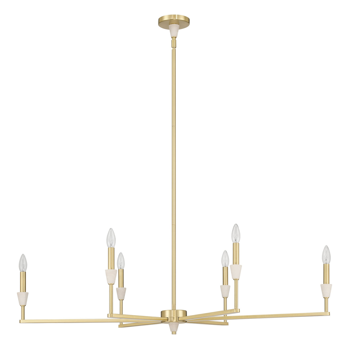 Montclair 46-inch 6-light Brushed Gold and Natural Alabaster Linear Chandelier