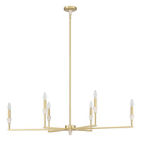 Montclair 46-inch 6-light Brushed Gold and Natural Alabaster Linear Chandelier