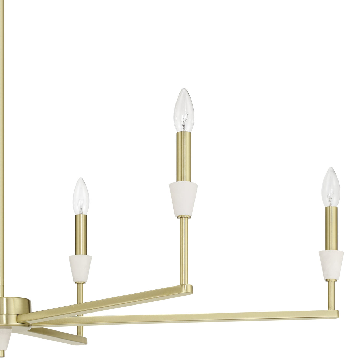 Montclair 46-inch 6-light Brushed Gold and Natural Alabaster Linear Chandelier