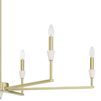 Montclair 46-inch 6-light Brushed Gold and Natural Alabaster Linear Chandelier