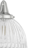 Cypress Grove 13-inch 1-light Brushed Nickel Industrial Pendant with Clear Holophane Glass